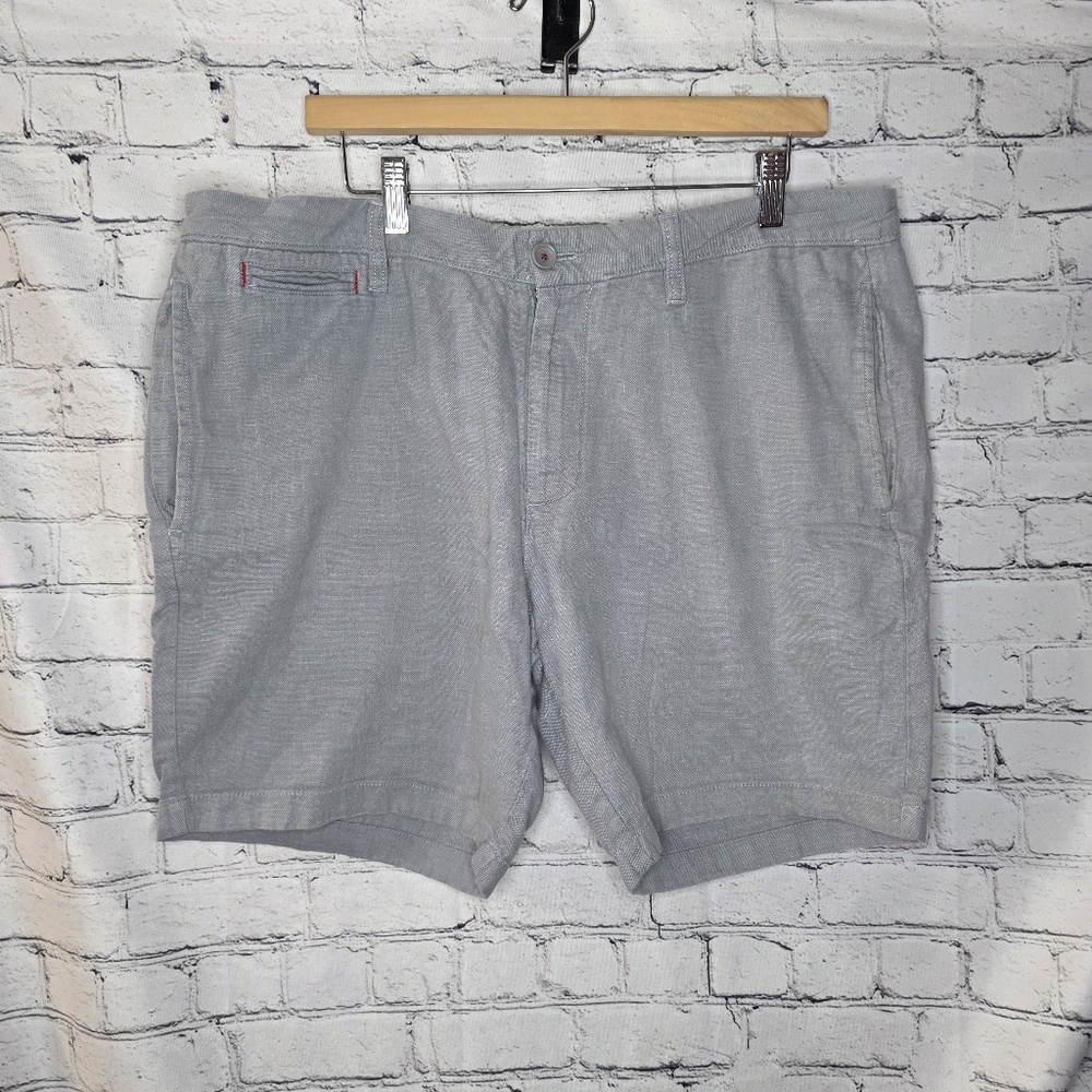 UNTUCKit Men's Linen Blend Gray Flat Front Shorts Size‎ 36